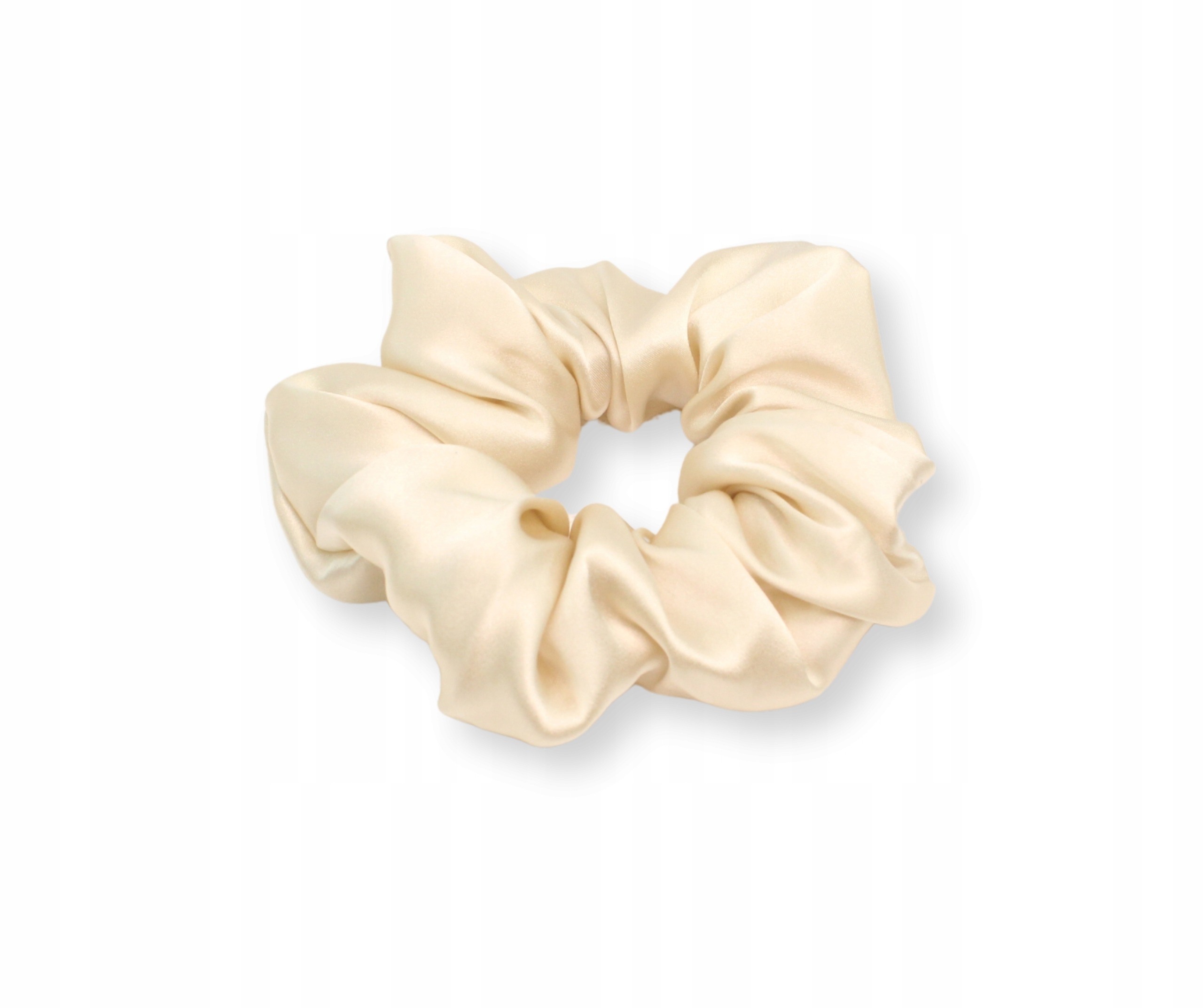 Cream White - gumka do włosów scrunchie - obrazek 2