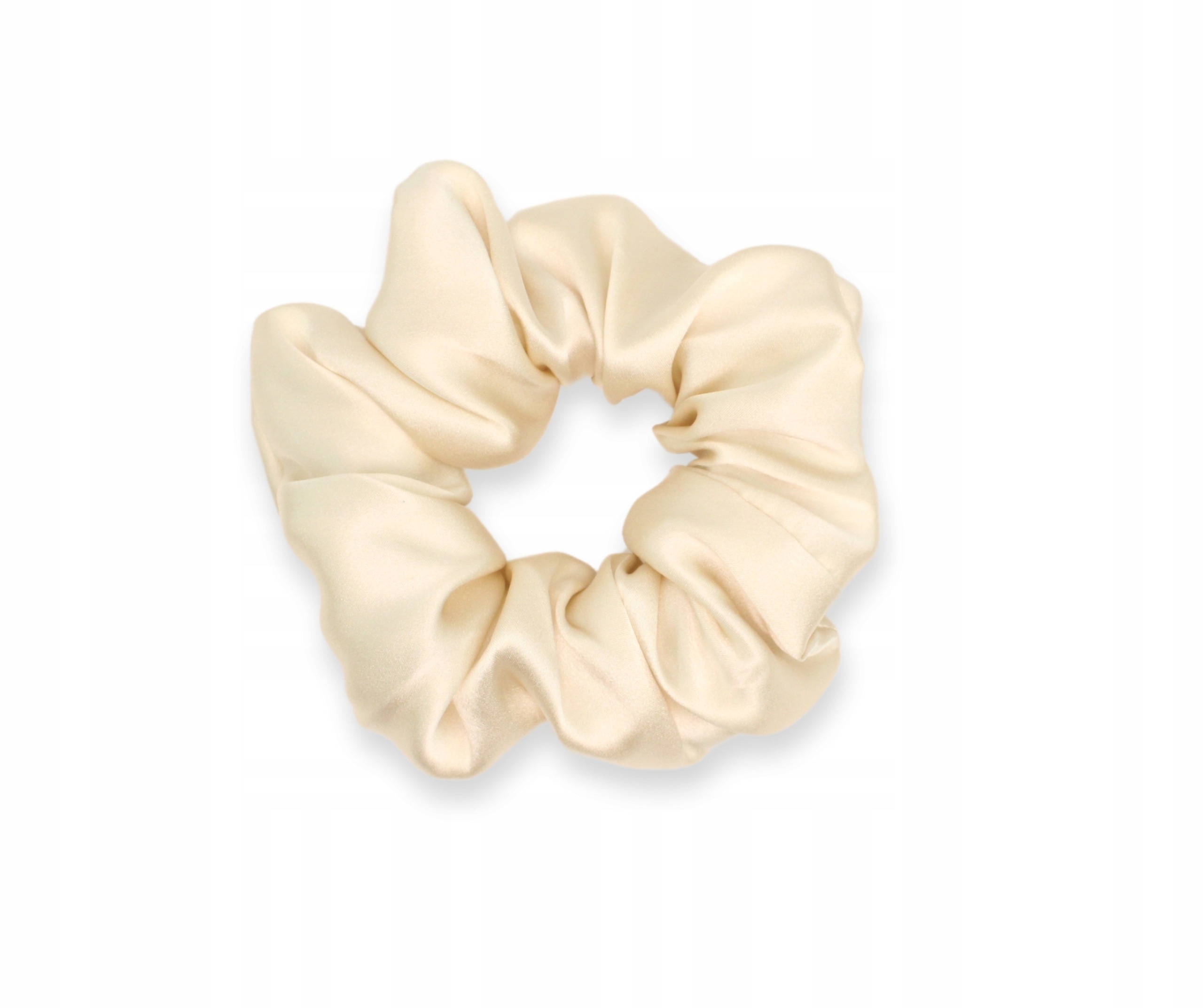 Cream White - gumka do włosów scrunchie