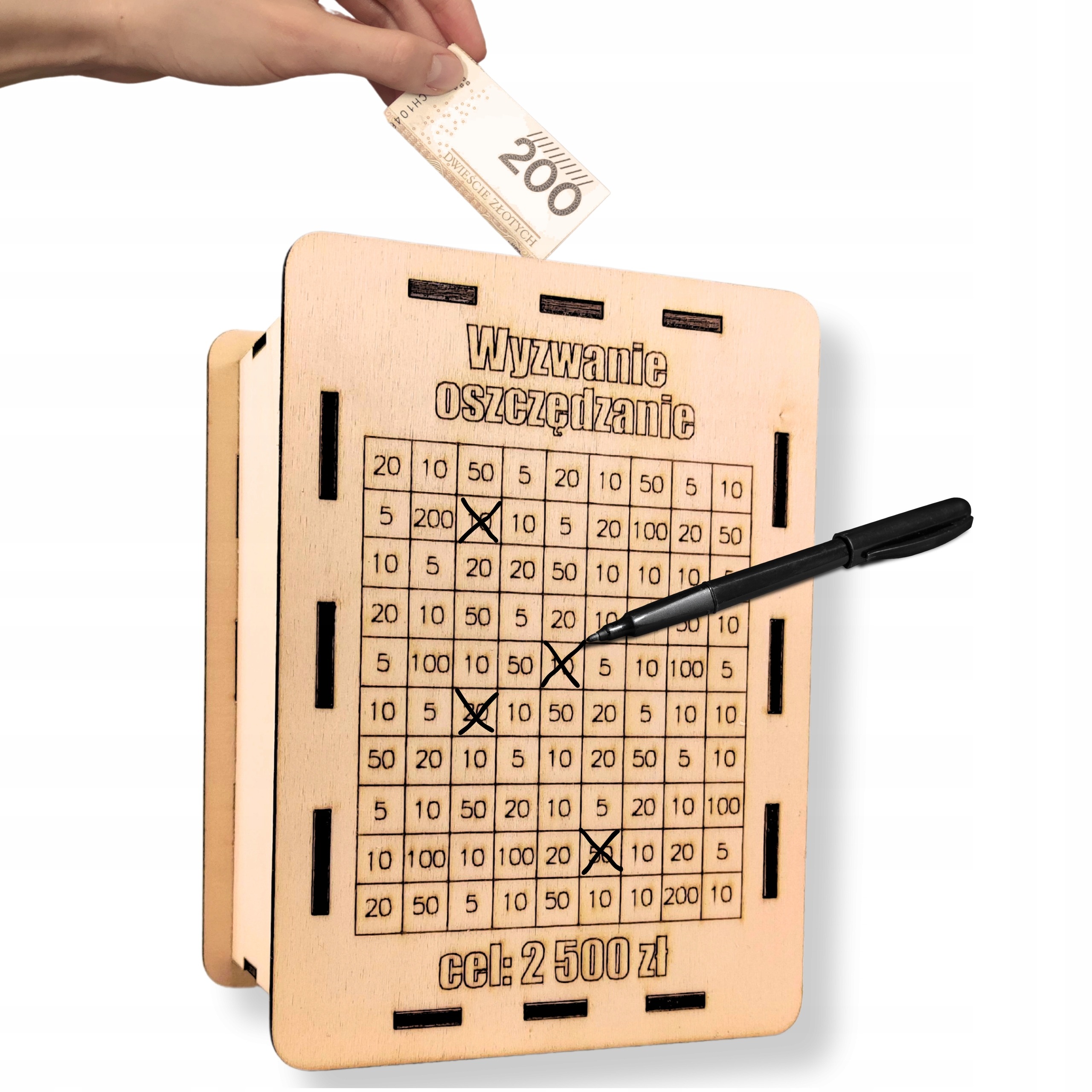 SKARBONKA WYKREŚLANA WYZWANIE DOWOLNY NAPIS GRAWER ZMIENNA KWOTA WYZWANIA - obrazek 2