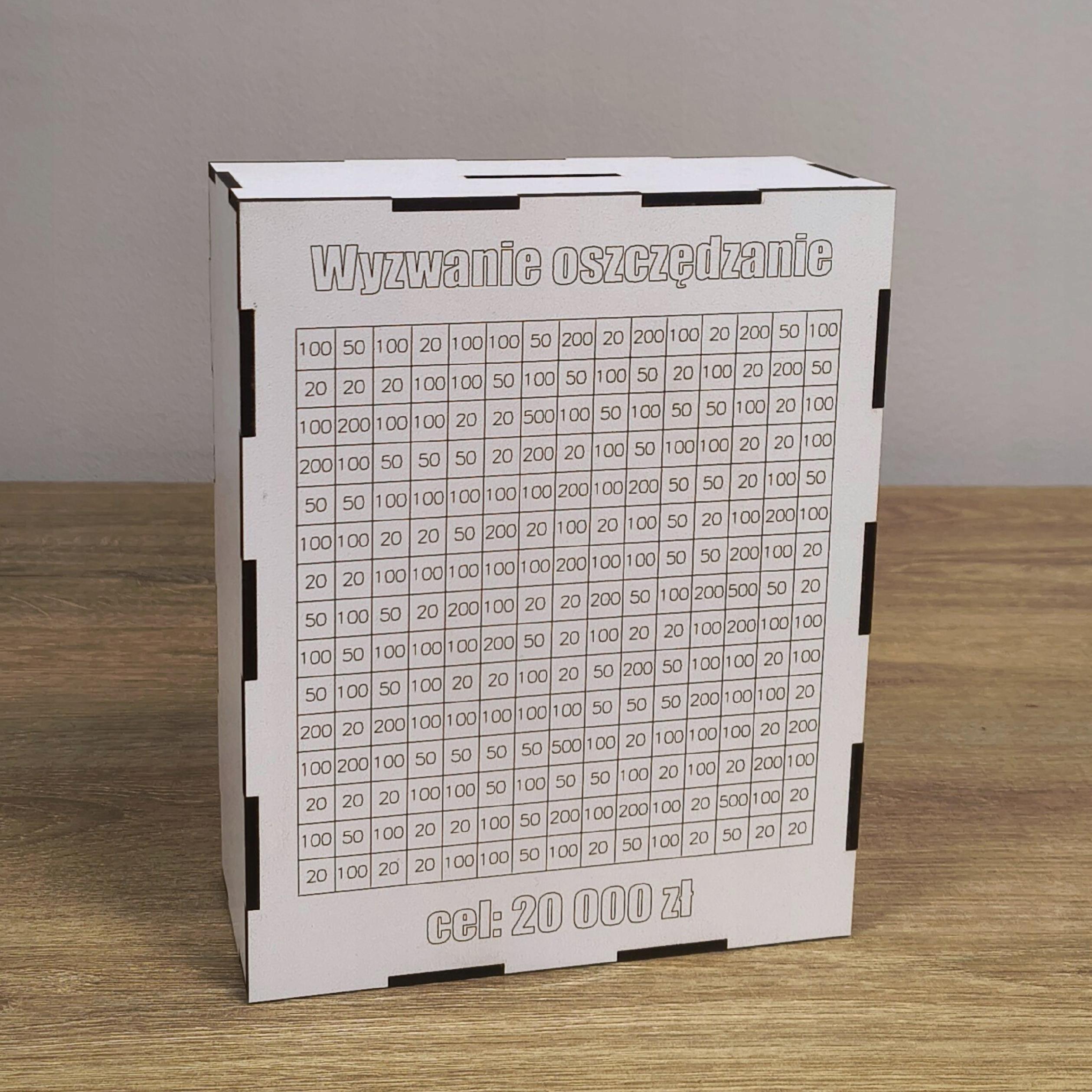 SKARBONKA WYKREŚLANA WYZWANIE PREZENT GRAWER ZMIENNA KWOTA WYZWANIA BIAŁA - obrazek 4