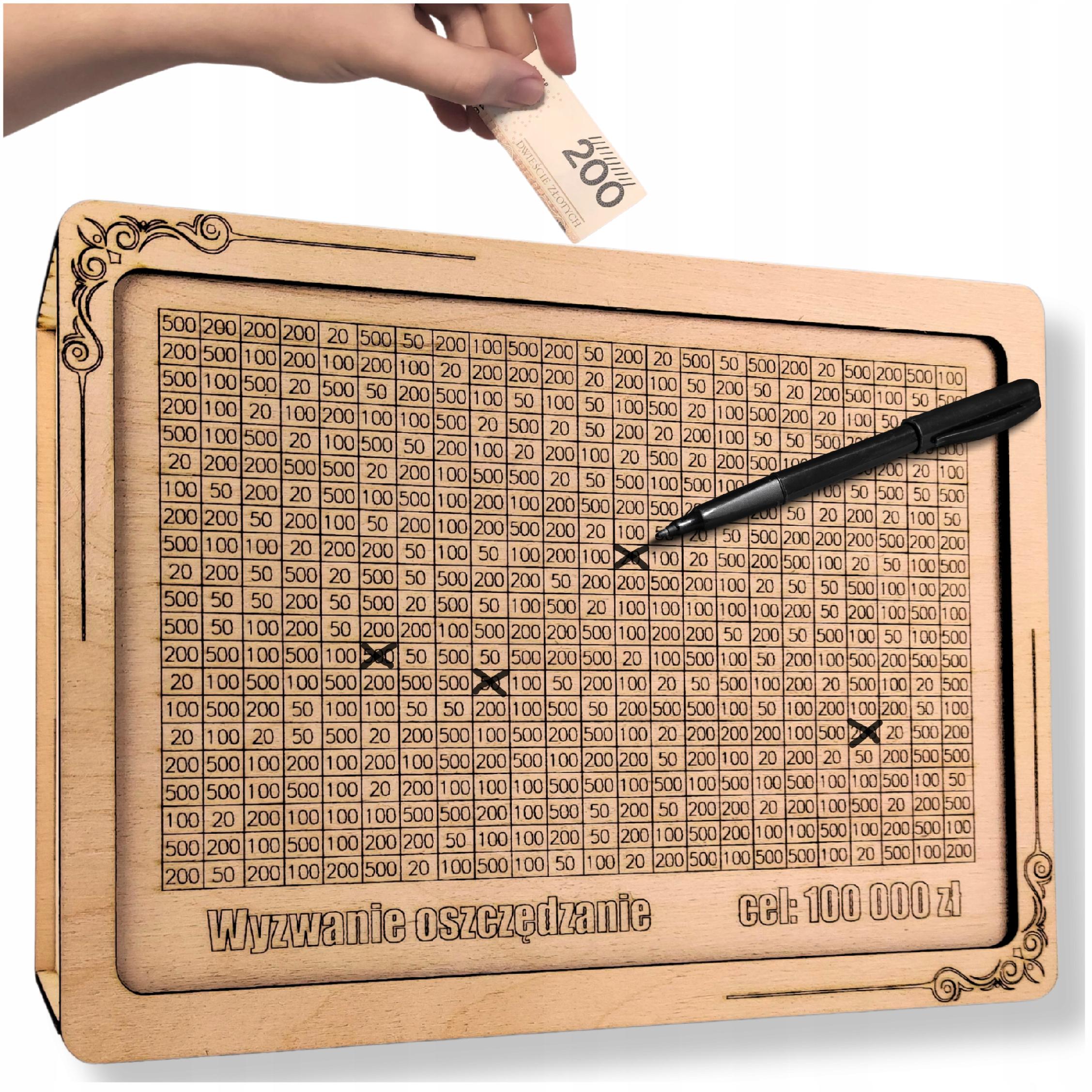 SKARBONKA WYKREŚLANA WYZWANIE TWÓJ NAPIS GRAWER ZMIENNA DUŻA KWOTA WYZWANIA - obrazek 4