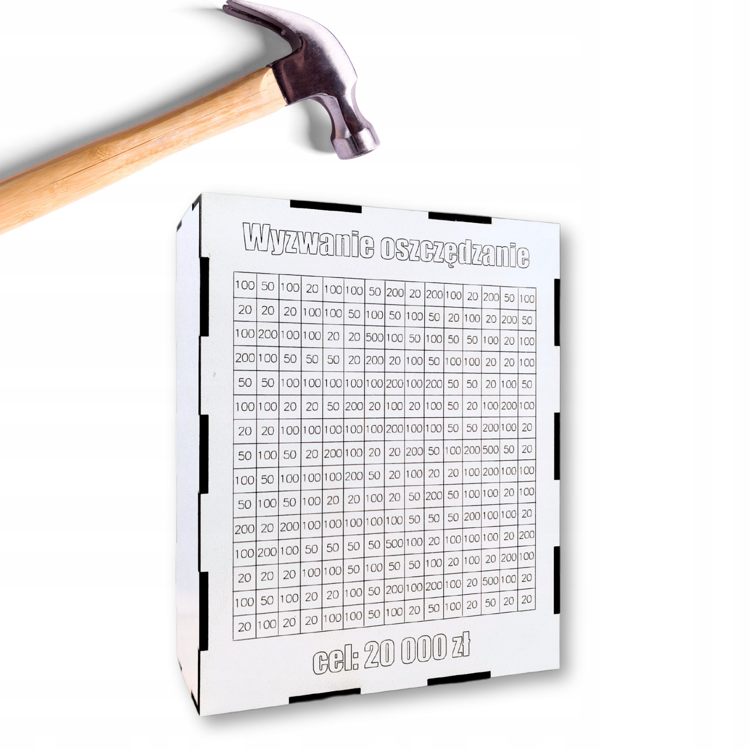 SKARBONKA WYKREŚLANA WYZWANIE PREZENT GRAWER ZMIENNA KWOTA WYZWANIA BIAŁA - obrazek 3