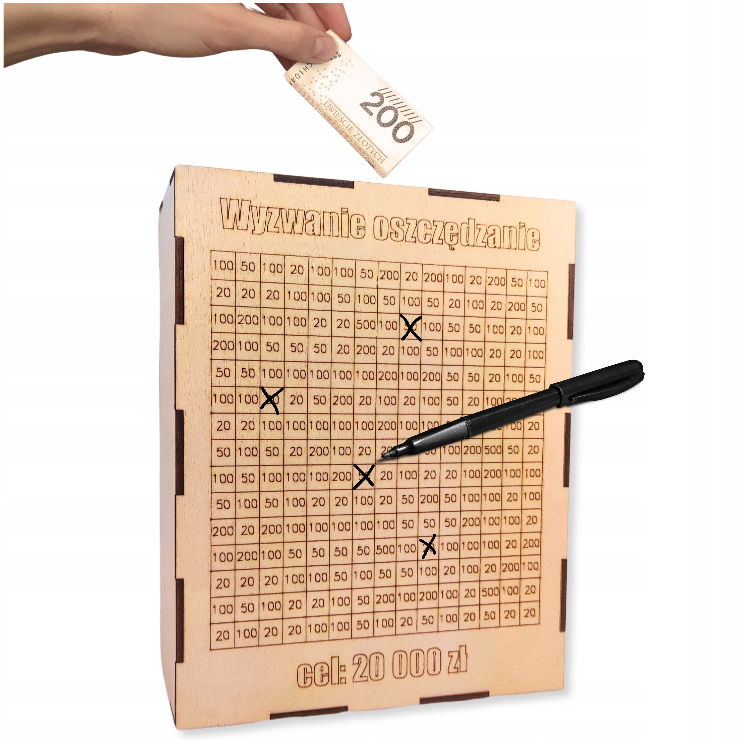 SKARBONKA WYKREŚLANA WYZWANIE PREZENT KARTKA Z ŻYCZENIAMI I MARKER GRATIS - obrazek 2