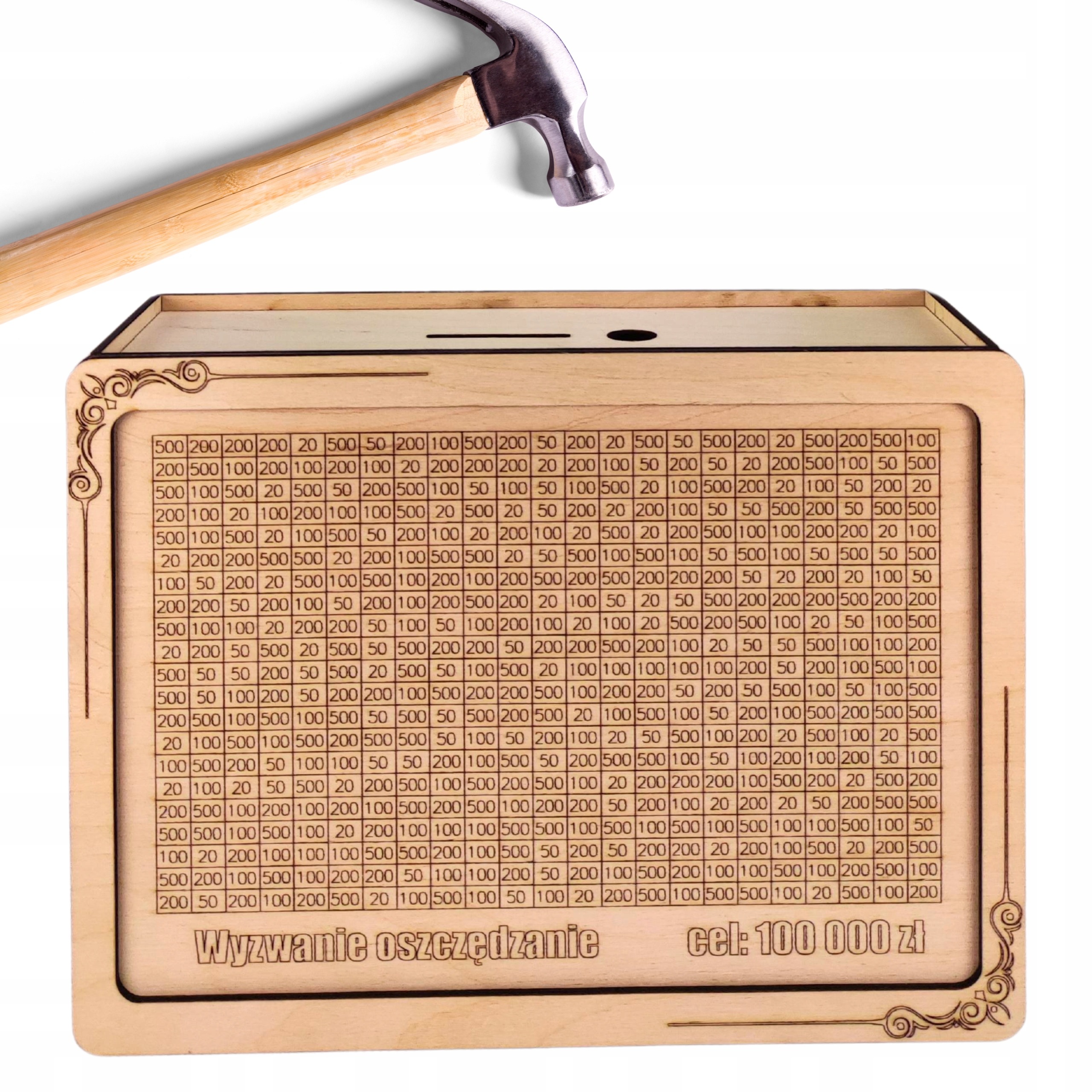 SKARBONKA WYKREŚLANA WYZWANIE TWÓJ NAPIS GRAWER ZMIENNA DUŻA KWOTA WYZWANIA - obrazek 3